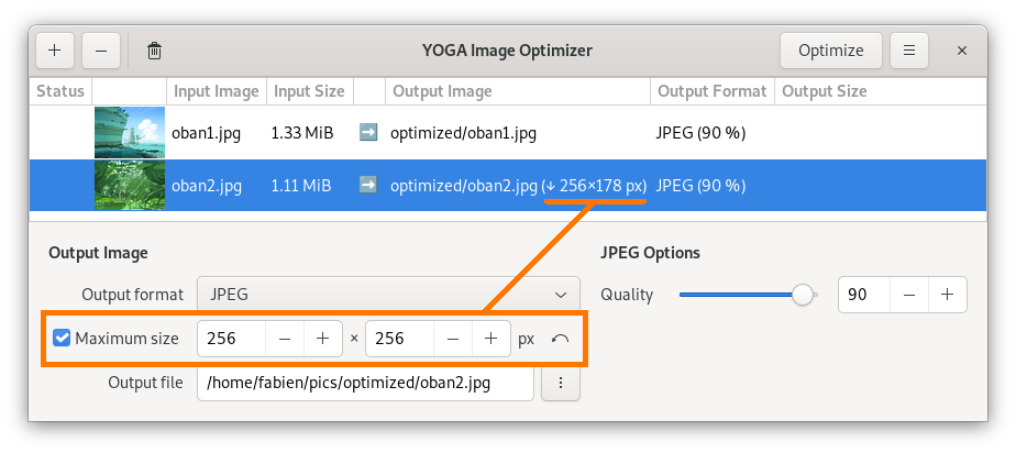 Image resize in YOGA Image Optimizer v1.1.0