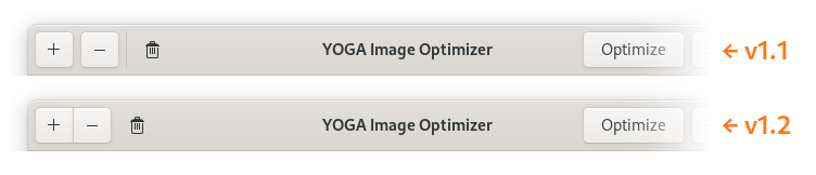 YOGA IMAGE Optimizer v1.1 vs v1.2: header bar